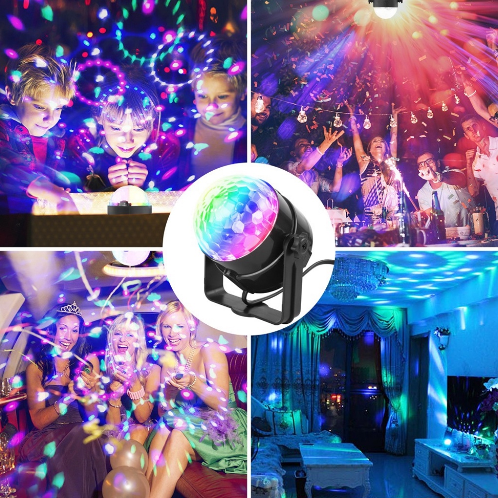 Đèn led quẩy trang trí phòng 7 màu quay 360 độ điện vào 220V, có điều khiển,dùng cho bar,vũ trường NHATPHONGSOLAR