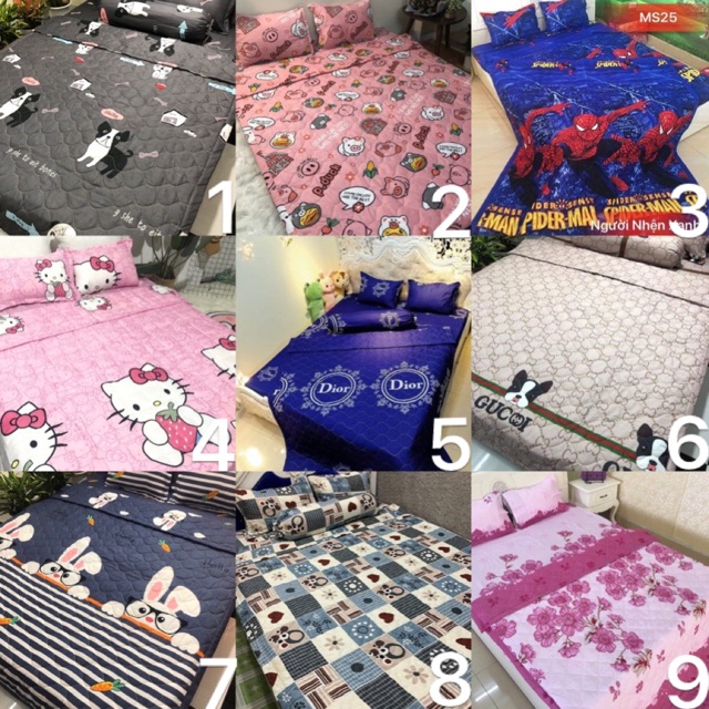 Bộ gra giường 4 món ẢNH THẬT