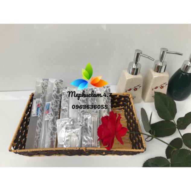 100 bàn chải ks cán trong cước tơ kem gói túi nhũ bạc