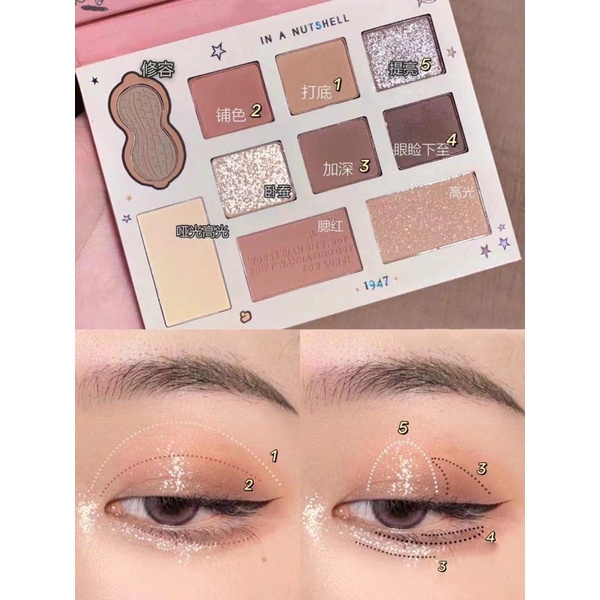 Bảng phấn mắt - má - khối - hightlight Sóc hàng Minshzee nội địa Trung
