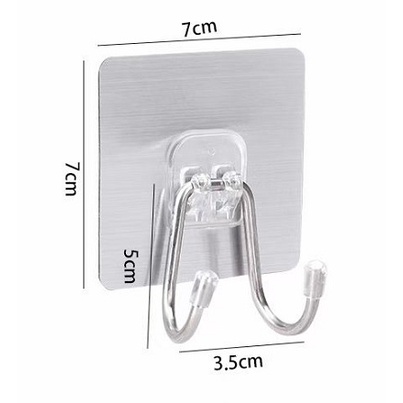 Móc Dán Treo Đồ Siêu Dính Nhà Bếp, Móc Inox 304 Đôi Chịu Lực Cao Cấp