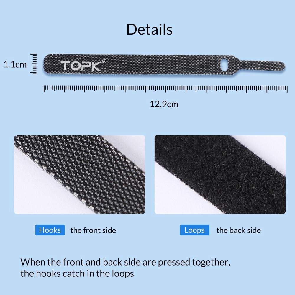 Dây nylon quấn gọn cáp TOPK - Hàng chính hãng