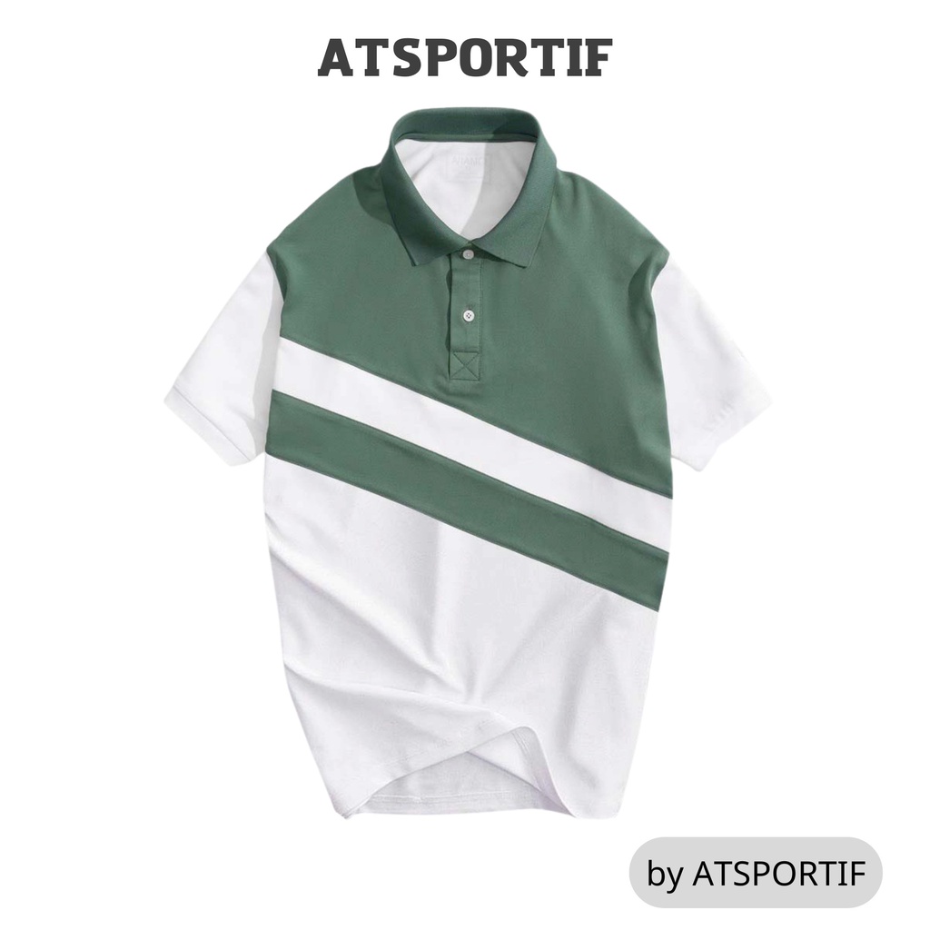 Aó polo nam ATMAN vải cá sấu cotton CVC, xuất xịn,chuẩn form, sang trọng phối màu song song