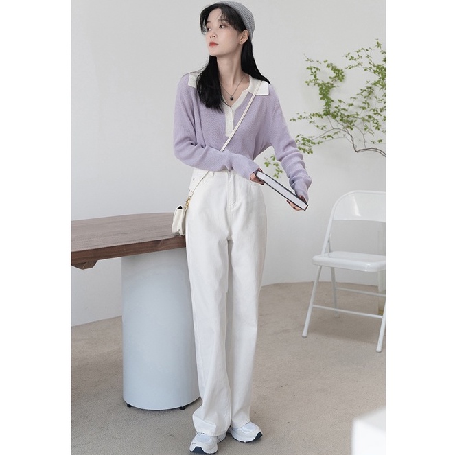 Áo len tay dài dáng rộng phong cách Hàn Quốc 3 màu lựa chọn | BigBuy360 - bigbuy360.vn