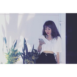 Áo croptop cổ tim