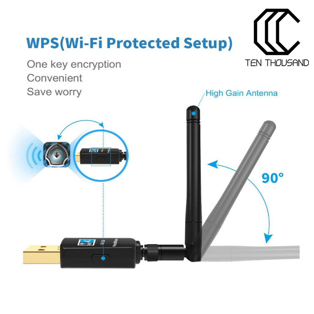 Thiết Bị Thu Phát Wifi 2.4 / 5.8ghz Cho Windows Xp / Vista / 7 / 8 / 10