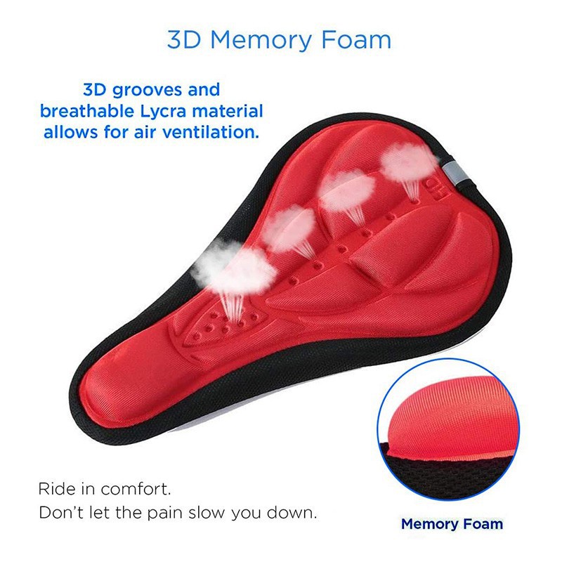 Globetrotter【COD &amp; Hàng sẵn sàng】Đệm lót yên xe đạp leo núi dày dặn siêu mềm thoải mái bằng silicone 3D 4 màu tùy chọn