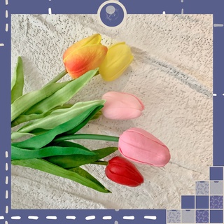Hoa tulip giả trang trí nhà cửa,Bình hoa thủy tinh đựng Hoa tulip sáp đẹp