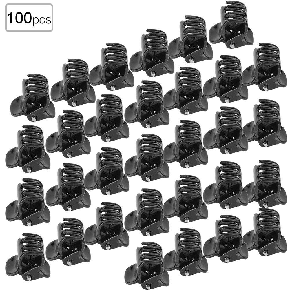 (Hàng Mới Về) Set 100 Kẹp Tóc Nhựa Mini Màu Đen Tiện Dụng