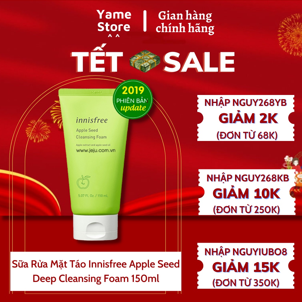 Sữa Rửa Mặt Táo Innisfree Apple Seed Deep Cleansing Foam 150ml