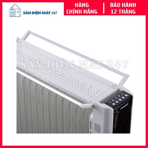 Máy sưởi dầu 15 thanh TIROSS TS9215 có điều khiển, hẹn giờ, giá phơi, 2800W - Hàng chính hãng. bào hành 12  tháng