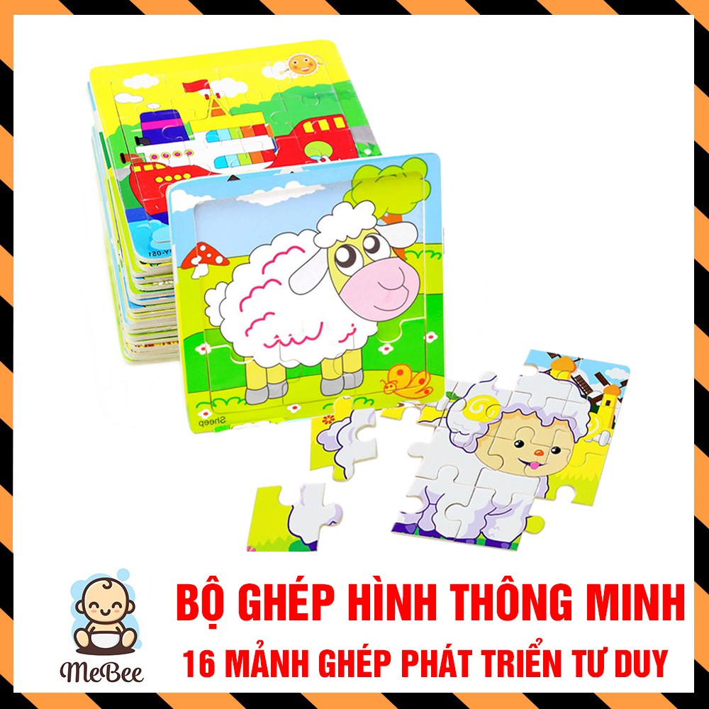 Combo 8 Ghép hình gỗ nhiều mảnh thông minh cho bé yêu