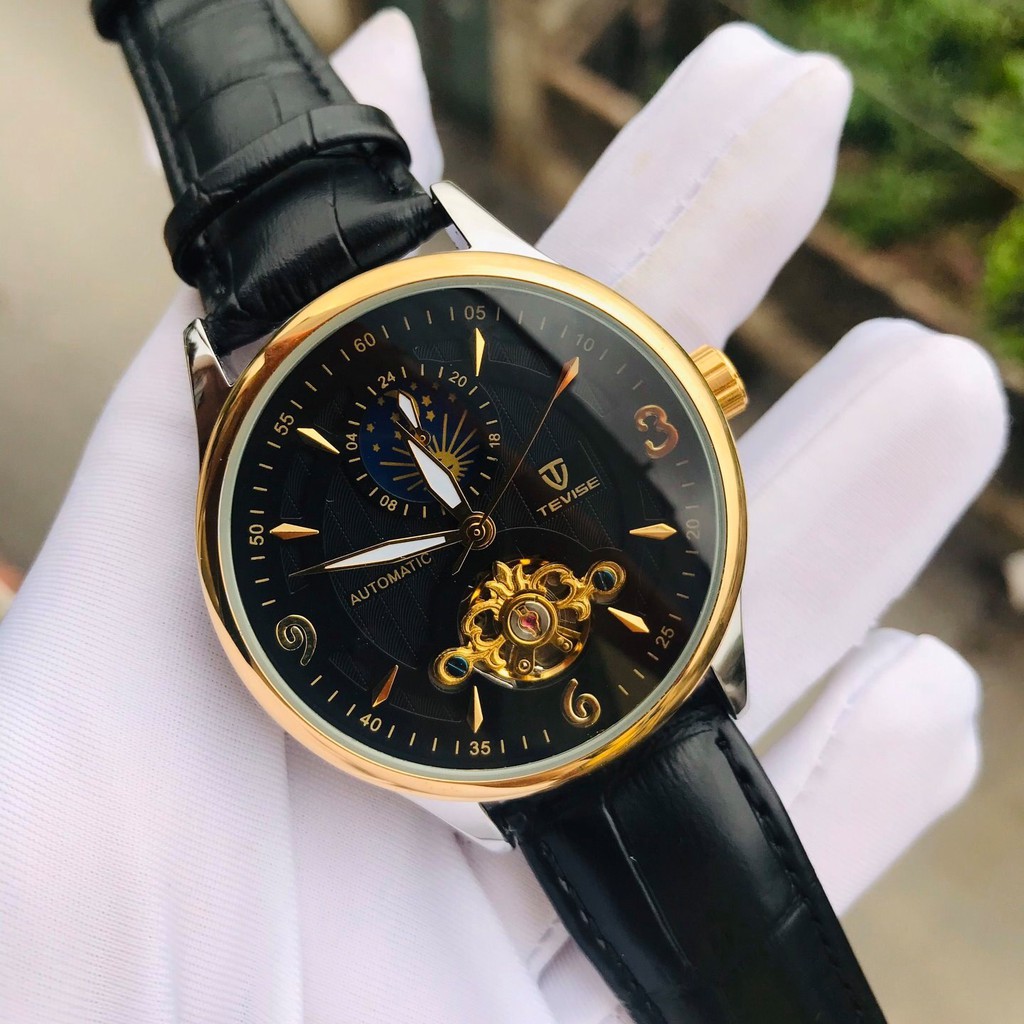 Đồng Hồ Nam Cơ Tự Động Automatic Chính Hãng TEVISE Dây Da Cao Cấp Đẹp Giá Rẻ Chống Nước Chống Xước | BigBuy360 - bigbuy360.vn