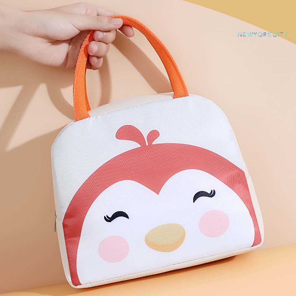 Túi Đựng Hộp Cơm Trưa Cách Nhiệt Chống Nước Bằng Vải Oxford In Họa Tiết Hoạt Hình Nhỏ Gọn