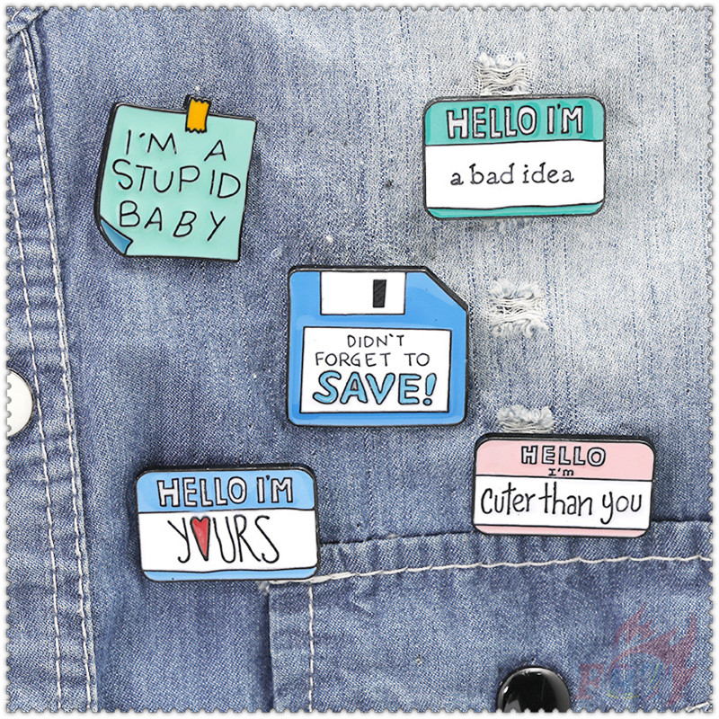 ★ Ins：Interesting Dialog Box  - Humor label Series 01 Brooches ★ 1Pc Notebook / Disk / Memo Healing English Words Fashion Doodle Enamel Pins Backpack Button Badge Brooch