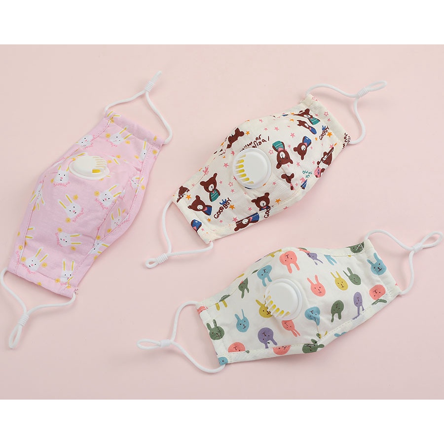 khẩu trang cho bé 3-10 tuổi  chống khói bụi của học sinh Khẩu Trang vải cotton PM2.5 Chống Bụi Thoáng Khí Chống Tia UV Có Thể Tái Sử Dụng Thời Trang khẩu trang có van thở mặt nạ hoạt hình