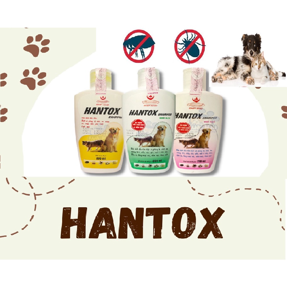 Sữa Tắm Tri Ve Rận Bọ Chét Chó Mèo Hantox Shampoo 200ml