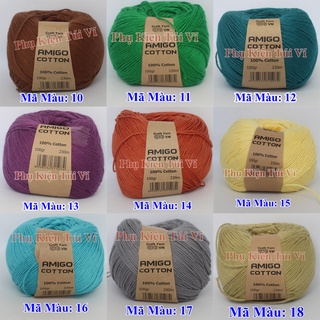 Sợi Amigo 100% Cotton 56k/1c (Màu 1- 36)