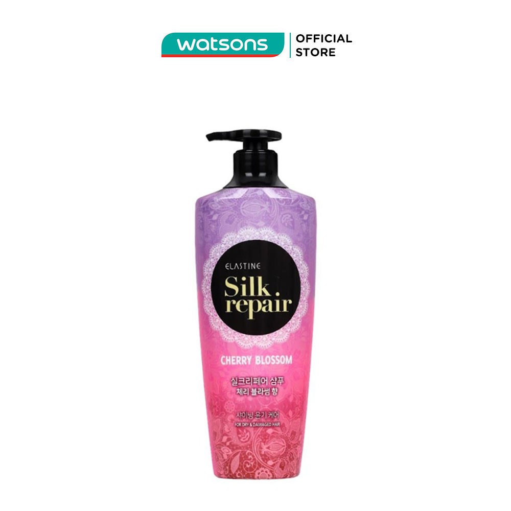 Dầu Gội Elastine Silk Repair Cherry Blossom Chăm Sóc &amp; Nuôi Dưỡng Tóc Hương Hoa Anh Đào 550ml