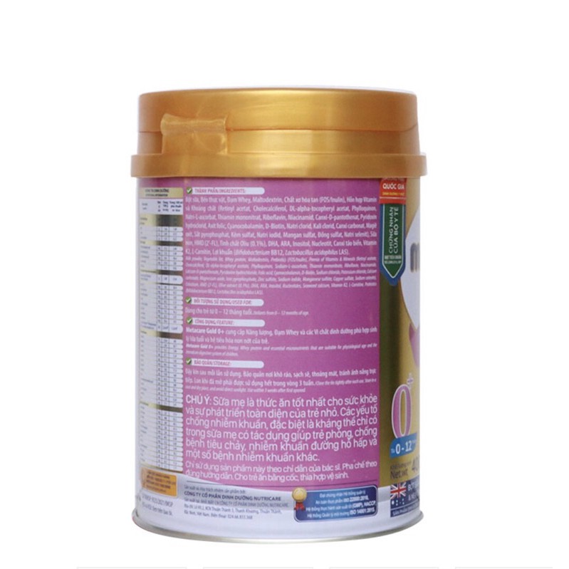 Sữa MetaCare gold 0+ 400g