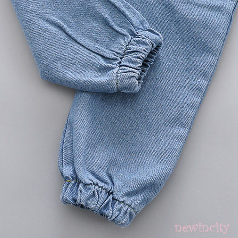 Bộ áo thun dài tay + quần yếm denim thời trang cho bé trai