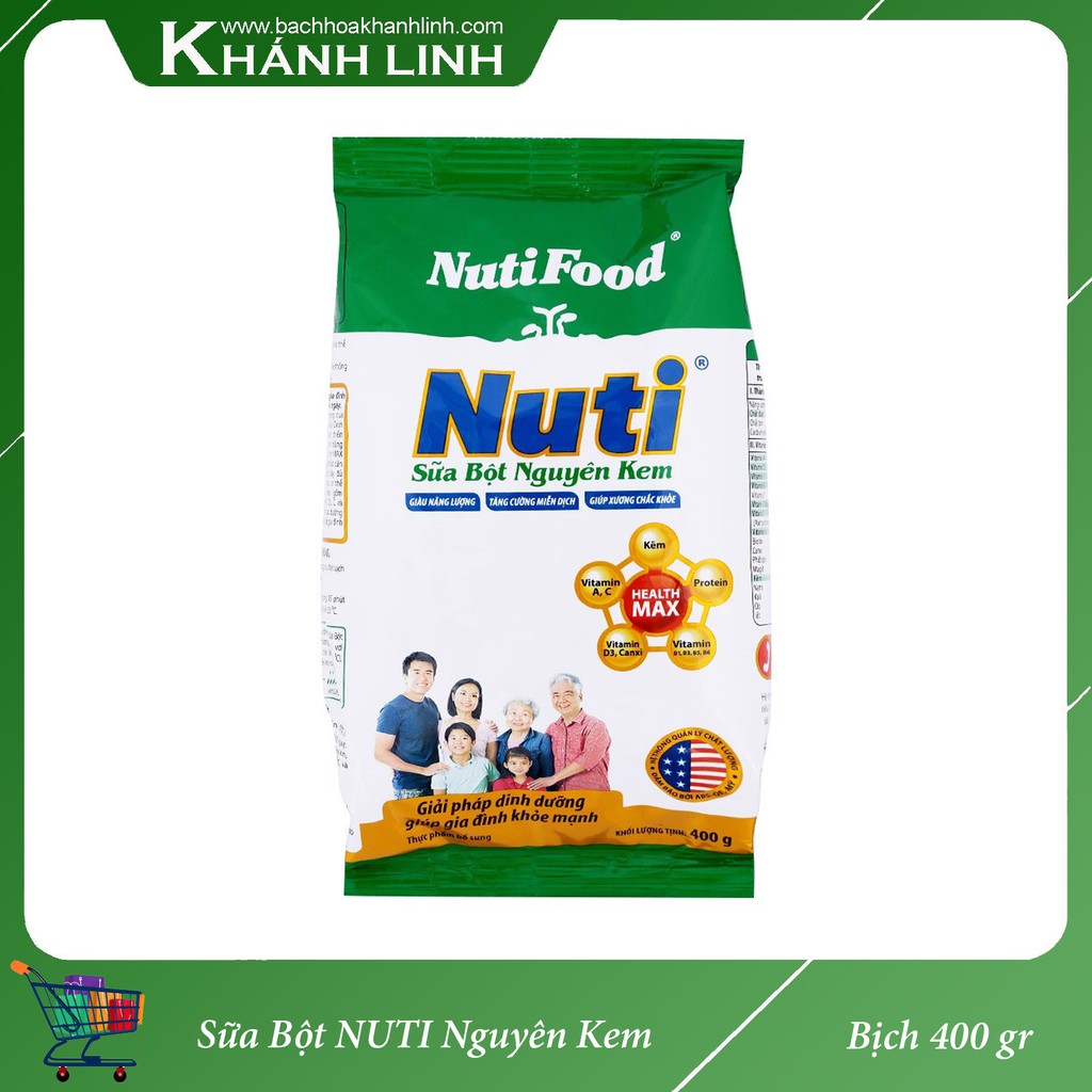 Sữa Bột NUTI Nguyên Kem bịch 400gr