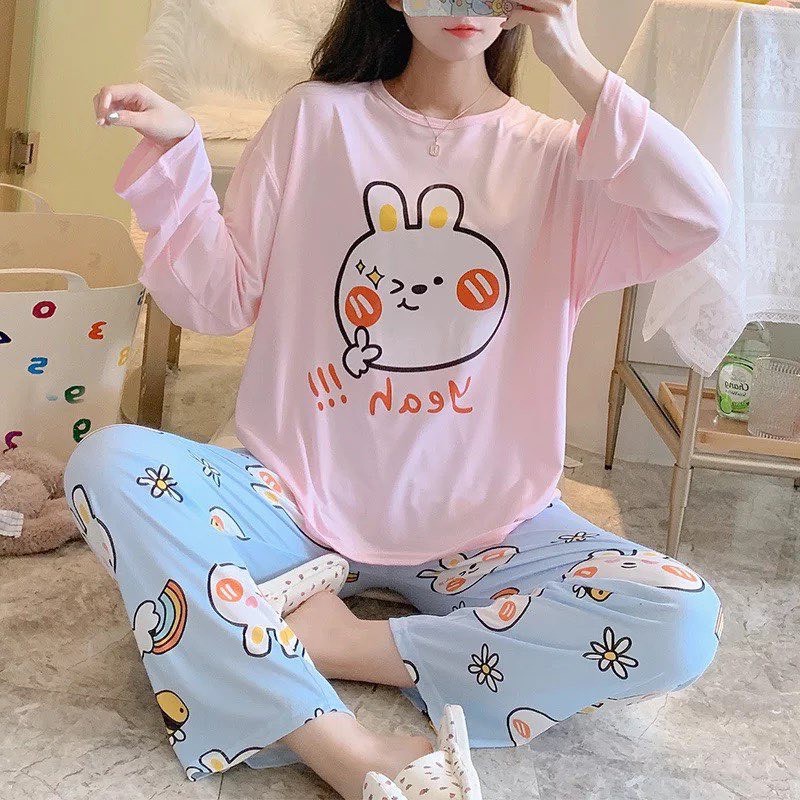 [ẢNH THẬT] ĐỒ BỘ MẶC NHÀ TAY DÀI QUẦN DÀI CỔ TRÒN - ĐỒ BỘ NGỦ - MÈO INDA HOUSE | BigBuy360 - bigbuy360.vn