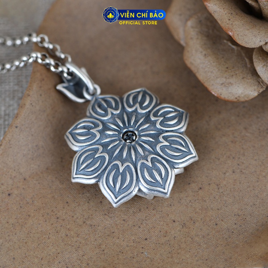 Mặt dây chuyền bạc nam Liên Hoa Lục tự chữ Vạn bản xoay bạc 925 thời trang phụ kiện trang sức Viễn Chí Bảo M100232