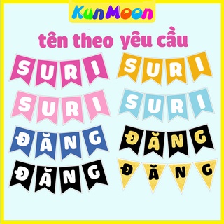 Dây cờ chữ cái ghép tên bé trang trí sinh nhật, tiệc thôi nôi theo yêu cầu