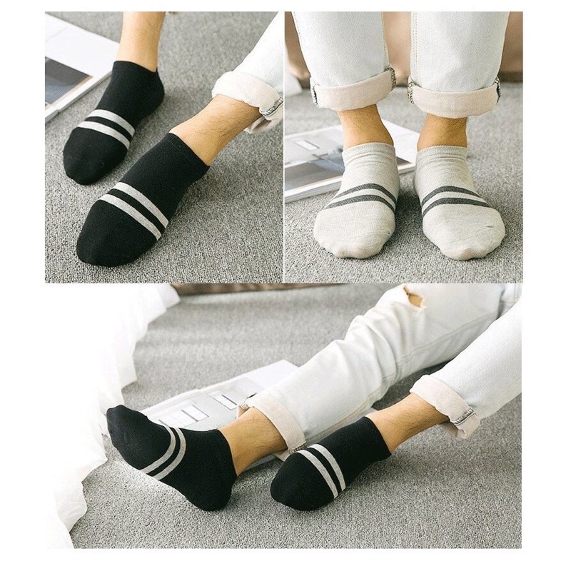 [TonaShoe] Vớ Cổ Ngắn Sọc Ngang Chân