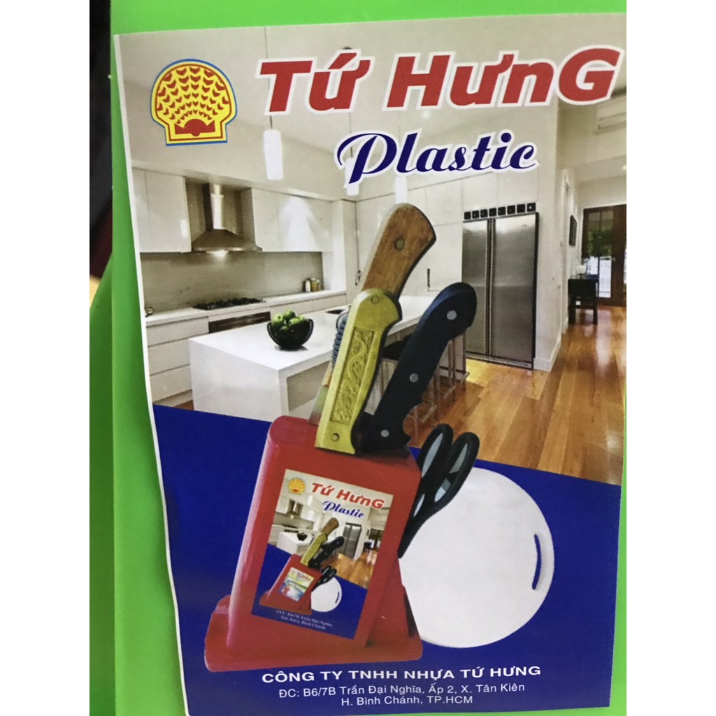 kệ để dao bằng nhựa tứ hưng ( giao màu ngẫu nhiên )