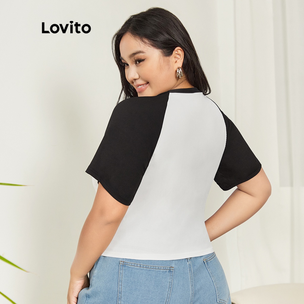 (1XL-4XL) Áo Thun Raglan Tay Áo Màu Tương Phản Kích Thước 920 PLUS SIZE-B3-TSPS3D094