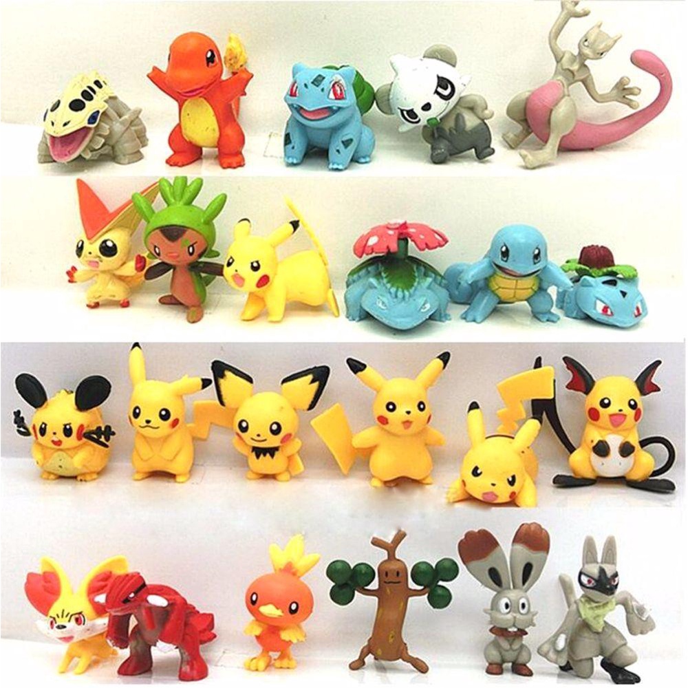 Set 24 Mô Hình Nhân Vật Pikachu Kích Thước 4-5cm