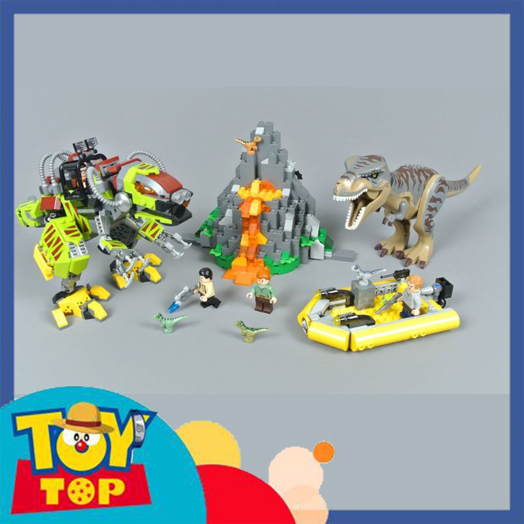 Đồ chơi lắp ráp ghép khủng long máy đại chiến bạo chúa T-Rex trong Jurassic Park xếp hình Leji 21337 mô phỏng 75938