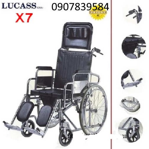 Xe lăn tay có bô và ngả nằm Lucass X7/X607