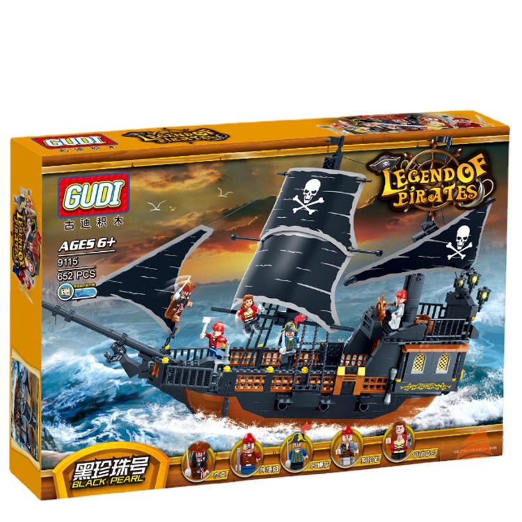 GUDI 9115 - Lắp ráp thuyền hải tặc Caribbe Black Pearl - Legend Of Pirates Black Pearl Jack Sparrow
