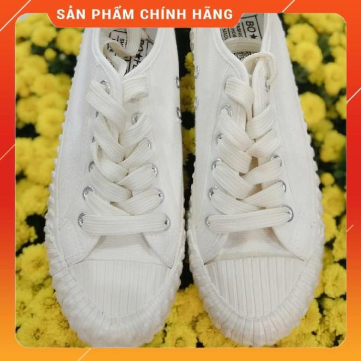 Hàng Chuẩn - Giày thể thao, giày bata vải casual trơn nữ, tặng tất