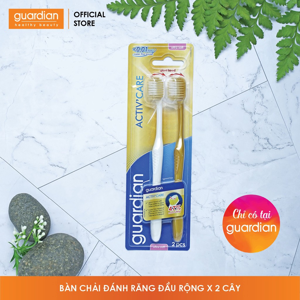 Bàn chải đánh răng Guardian Activ Care đầu lớn 2 cái