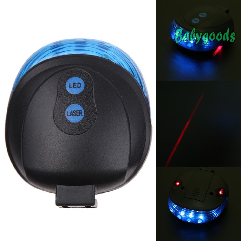 Đèn Led Cảnh Báo An Toàn Gắn Đuôi Xe Đạp 5 Bóng 2 Tia Laser