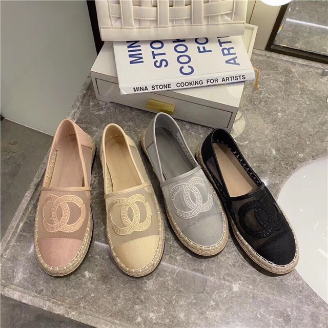 Giầy slipon lưới viền cói đế kếp Cao Cấp