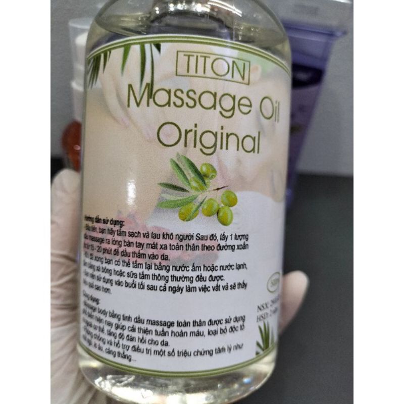 Dầu masage body  truyền thống không mùi siêu trơn , mềm 500ml