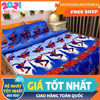 [Xả kho]Bộ chăn phao ga gối có ruột chăn bông dày,đủ kích thước[NGƯỜI NHỆN BÉ]