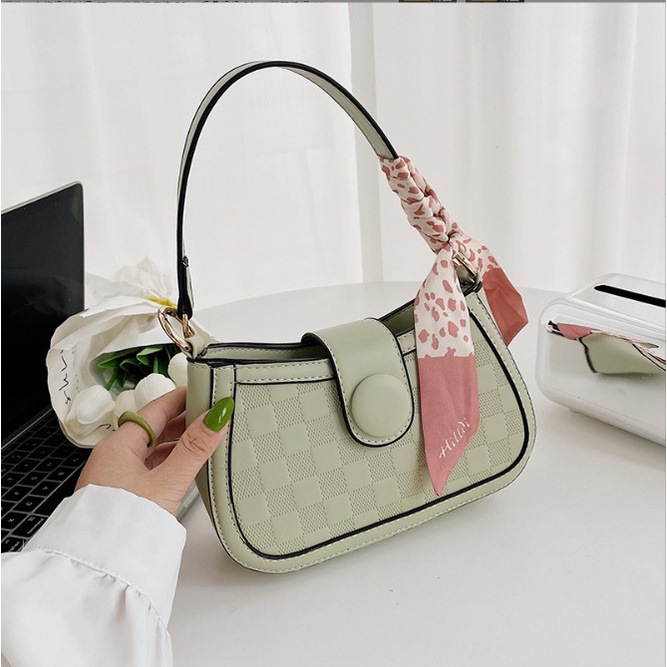 Túi xách nữ đeo vai caro (kèm khăn) hot trend 2023 BAG U CAV25