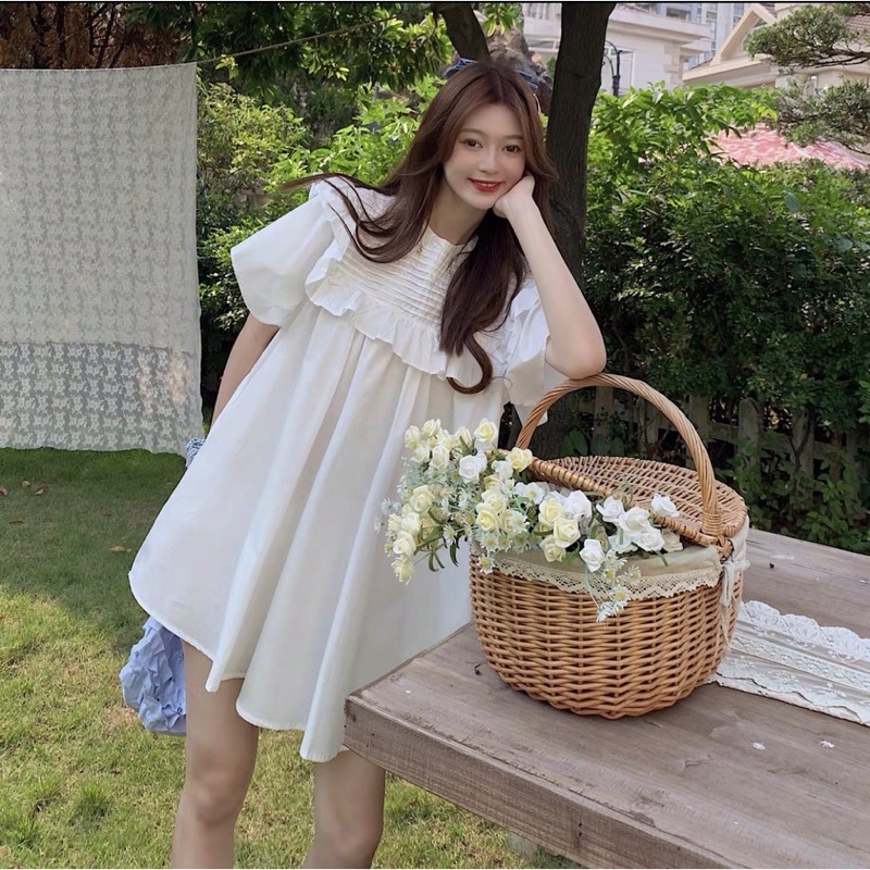 Đầm Trắng Dáng Xoè Bèo Tiểu Thư - Dearia Dress