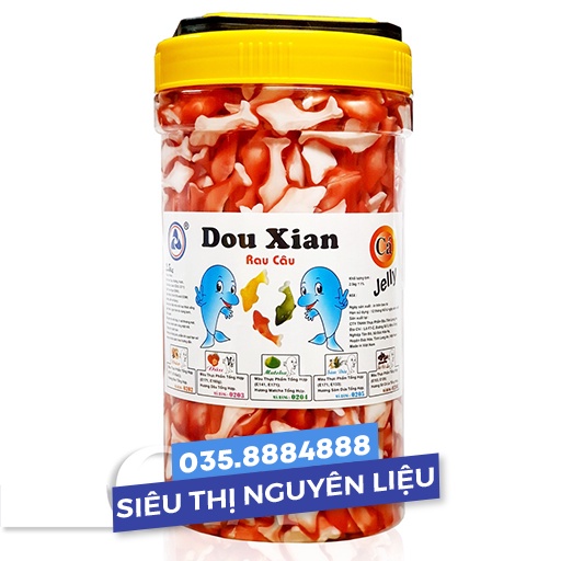 Thạch cá heo nhiều màu Hàng Huy (Duo Xian) hộp 2,5kg chuyên dùng pha món trà chanh con cá
