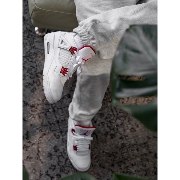 GIÀY JD4 RETRO METALIC RED DA THẬT LAI AU