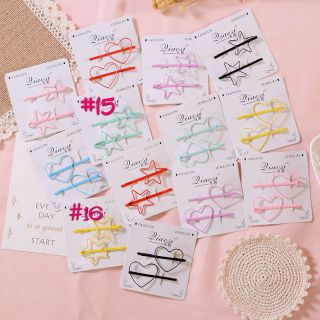 Set 2 kẹp tóc xước trái tim