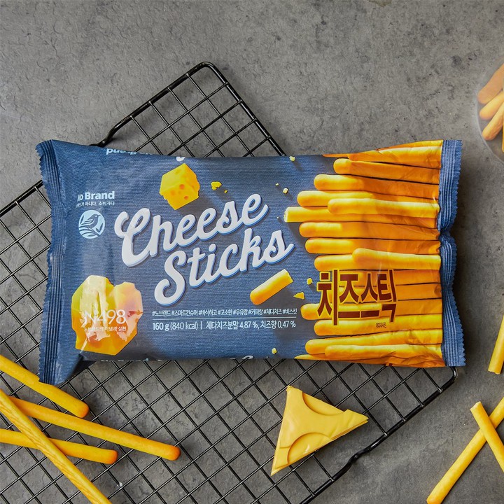 Snack Que Tẩm Mè, Snack Que Vị Phô Mai No Brand Hàn Quốc