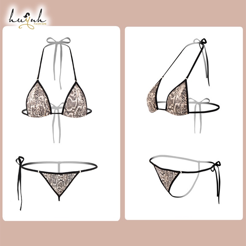 Bộ Đồ Lót Da Rắn Hai Mảnh Lọt Khe Sexy Gợi Cảm - C36