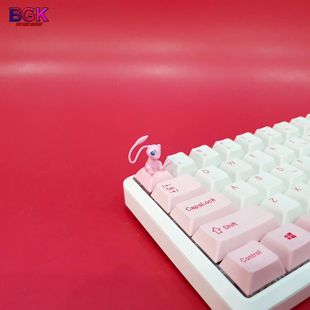 Keycap lẻ hình Nhân Vật Mew Trong Anime Pokêmon Chibi siêu dễ thương Keycap Artisan độc lạ